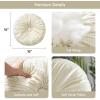 imagePhantoscope Round Throw Pillow Handcrafted Pumpkin Velvet Floor Pillow Couch Bed and Chair White 16 x 16 inches 40 x 40 cm