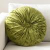 imagePhantoscope Round Throw Pillow Handcrafted Pumpkin Velvet Floor Pillow Couch Bed and Chair Light Green 16 x 16 inches 40 x 40 cm