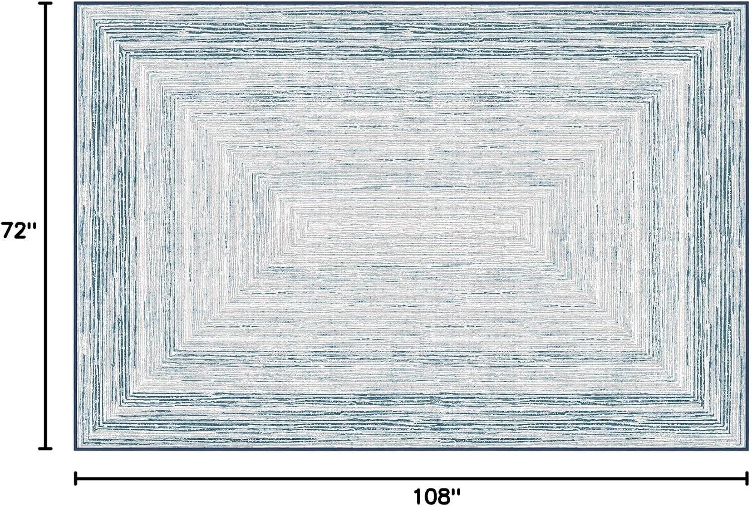 imagePhantoscope Modern Area Rug 9x12  Abstract Tribal Motif Geometric Blocks Pattern Washable NonSlip Rugs for Living Room Bedroom Dining Room Vintage LowPile Floor Carpet Warm TerracottaCreamCoastal BlueGrey