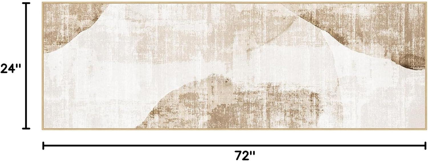 imagePhantoscope Modern Area Rug 9x12  Abstract Tribal Motif Geometric Blocks Pattern Washable NonSlip Rugs for Living Room Bedroom Dining Room Vintage LowPile Floor Carpet Warm TerracottaCreamLight BrownBeige