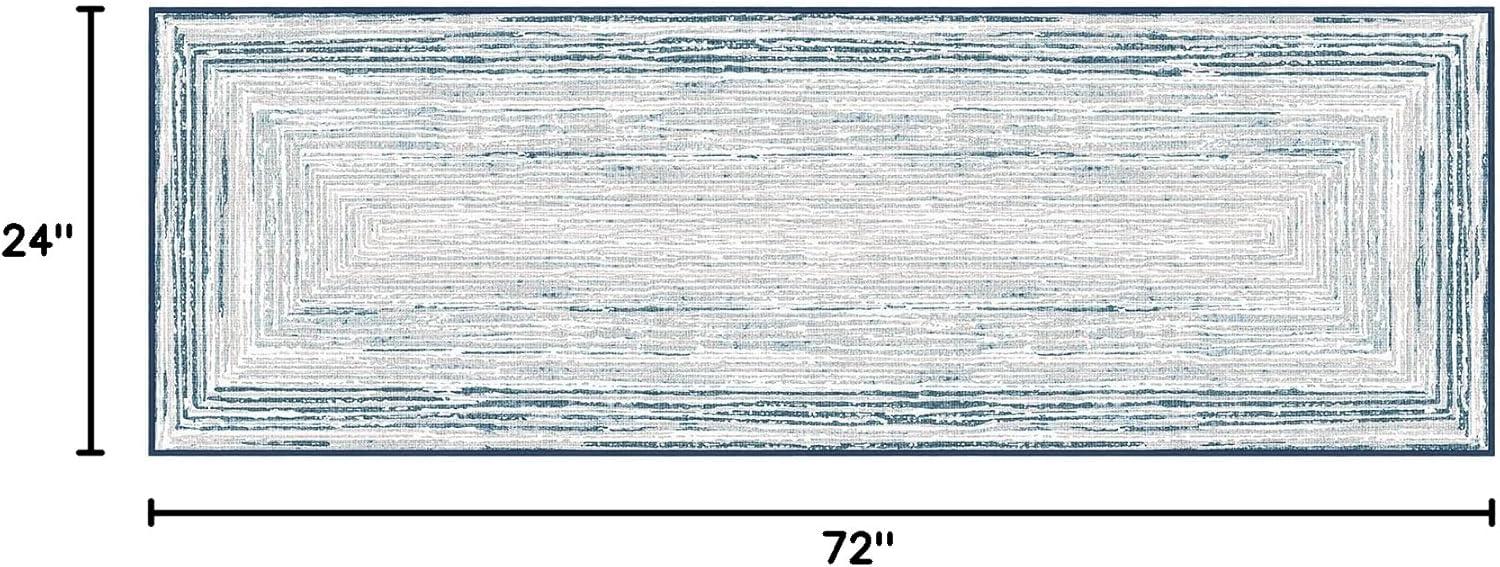 imagePhantoscope Modern Area Rug 9x12  Abstract Tribal Motif Geometric Blocks Pattern Washable NonSlip Rugs for Living Room Bedroom Dining Room Vintage LowPile Floor Carpet Warm TerracottaCreamCoastal BlueGrey