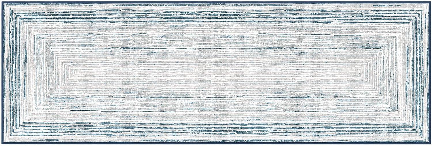 imagePhantoscope Modern Area Rug 9x12  Abstract Tribal Motif Geometric Blocks Pattern Washable NonSlip Rugs for Living Room Bedroom Dining Room Vintage LowPile Floor Carpet Warm TerracottaCreamCoastal BlueGrey