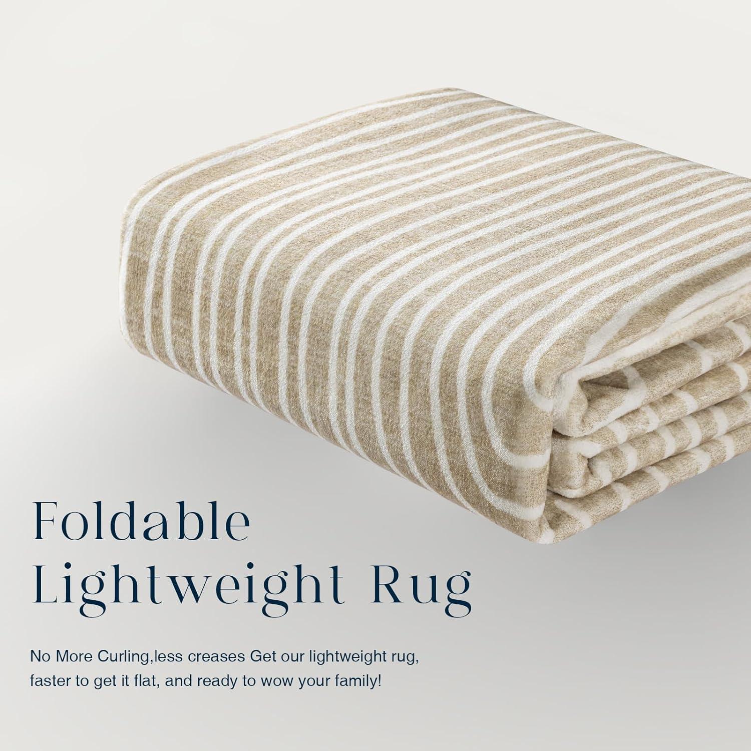 imagePhantoscope Modern Area Rug 9x12  Abstract Tribal Motif Geometric Blocks Pattern Washable NonSlip Rugs for Living Room Bedroom Dining Room Vintage LowPile Floor Carpet Warm TerracottaCreamBeigeIvory Line