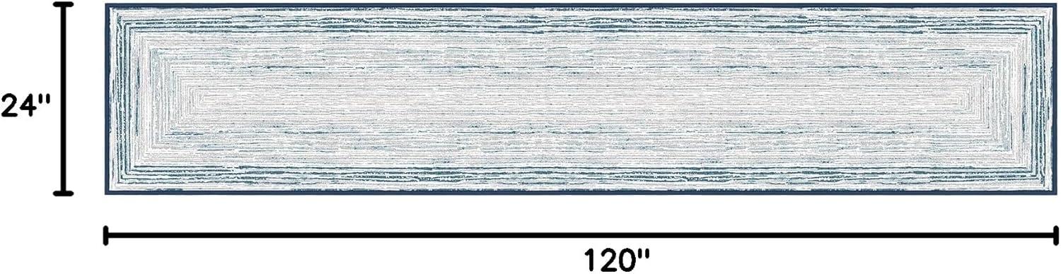 imagePhantoscope Modern Area Rug 9x12  Abstract Tribal Motif Geometric Blocks Pattern Washable NonSlip Rugs for Living Room Bedroom Dining Room Vintage LowPile Floor Carpet Warm TerracottaCreamCoastal BlueGrey
