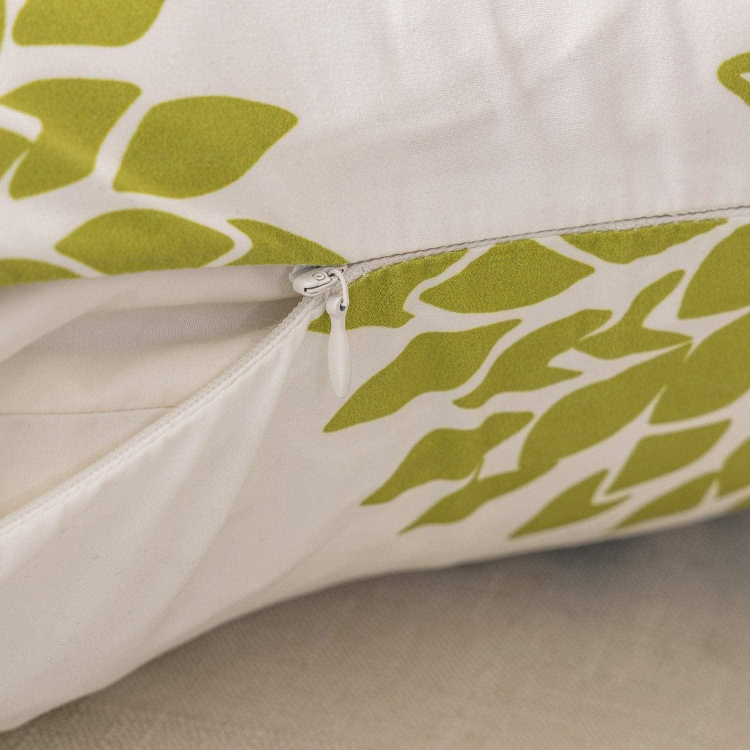imagePhantoscope Set of 4 New Living Series Leaf Geometric Throw Decorative Velvet Pillow Cover Cushion Cover Christmas Green 18 x 18 inches 45 x 45 cmBlue