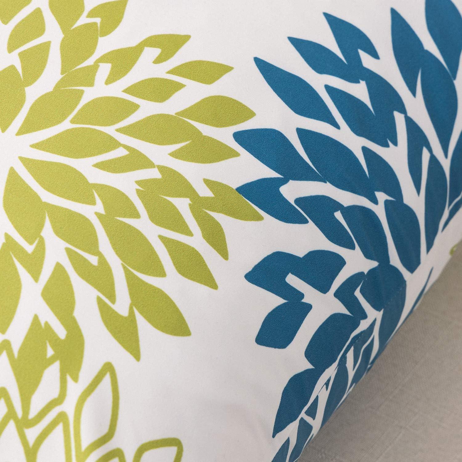 imagePhantoscope Set of 4 New Living Series Leaf Geometric Throw Decorative Velvet Pillow Cover Cushion Cover Christmas Green 18 x 18 inches 45 x 45 cmBlue