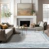 imagePhantoscope Modern Area Rug 9x12  Abstract Tribal Motif Geometric Blocks Pattern Washable NonSlip Rugs for Living Room Bedroom Dining Room Vintage LowPile Floor Carpet Warm TerracottaCreamCoastal BlueGrey