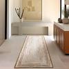imagePhantoscope Modern Area Rug 9x12  Abstract Tribal Motif Geometric Blocks Pattern Washable NonSlip Rugs for Living Room Bedroom Dining Room Vintage LowPile Floor Carpet Warm TerracottaCreamNeutral BeigeRust