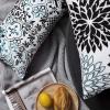 imagePhantoscope Set of 4 New Living Series Leaf Geometric Throw Decorative Velvet Pillow Cover Cushion Cover Christmas Green 18 x 18 inches 45 x 45 cmBlack