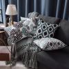 imagePhantoscope Set of 4 New Living Series Leaf Geometric Throw Decorative Velvet Pillow Cover Cushion Cover Christmas Green 18 x 18 inches 45 x 45 cmBlack