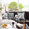 imagePhantoscope Set of 4 New Living Series Leaf Geometric Throw Decorative Velvet Pillow Cover Cushion Cover Christmas Green 18 x 18 inches 45 x 45 cmBlack