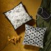 imagePhantoscope Set of 4 New Living Series Leaf Geometric Throw Decorative Velvet Pillow Cover Cushion Cover Christmas Green 18 x 18 inches 45 x 45 cmBlack and Grey