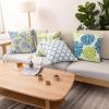 imagePhantoscope Set of 4 New Living Series Leaf Geometric Throw Decorative Velvet Pillow Cover Cushion Cover Christmas Green 18 x 18 inches 45 x 45 cmBlue