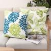 imagePhantoscope Set of 4 New Living Series Leaf Geometric Throw Decorative Velvet Pillow Cover Cushion Cover Christmas Green 18 x 18 inches 45 x 45 cmBlue