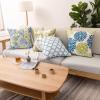 imagePhantoscope Set of 4 New Living Series Leaf Geometric Throw Decorative Velvet Pillow Cover Cushion Cover Christmas Green 18 x 18 inches 45 x 45 cmBlue