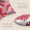 imagePhantoscope Set of 4 New Living Series Leaf Geometric Throw Decorative Velvet Pillow Cover Cushion Cover Christmas Green 18 x 18 inches 45 x 45 cmChristmas Red