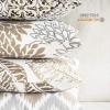 imagePhantoscope Set of 4 New Living Series Leaf Geometric Throw Decorative Velvet Pillow Cover Cushion Cover Christmas Green 18 x 18 inches 45 x 45 cmCoffee