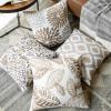 imagePhantoscope Set of 4 New Living Series Leaf Geometric Throw Decorative Velvet Pillow Cover Cushion Cover Christmas Green 18 x 18 inches 45 x 45 cmCoffee