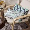imagePhantoscope Set of 4 New Living Series Leaf Geometric Throw Decorative Velvet Pillow Cover Cushion Cover Christmas Green 18 x 18 inches 45 x 45 cmCyan