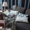 imagePhantoscope Set of 4 New Living Series Leaf Geometric Throw Decorative Velvet Pillow Cover Cushion Cover Christmas Green 18 x 18 inches 45 x 45 cmCyan