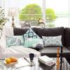 imagePhantoscope Set of 4 New Living Series Leaf Geometric Throw Decorative Velvet Pillow Cover Cushion Cover Christmas Green 18 x 18 inches 45 x 45 cmCyan