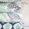 imagePhantoscope Set of 4 New Living Series Leaf Geometric Throw Decorative Velvet Pillow Cover Cushion Cover Christmas Green 18 x 18 inches 45 x 45 cmCyan