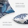 imagePhantoscope Set of 4 New Living Series Leaf Geometric Throw Decorative Velvet Pillow Cover Cushion Cover Christmas Green 18 x 18 inches 45 x 45 cmDark Blue