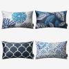 imagePhantoscope Set of 4 New Living Series Leaf Geometric Throw Decorative Velvet Pillow Cover Cushion Cover Christmas Green 18 x 18 inches 45 x 45 cmDark Blue