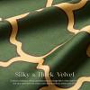 imagePhantoscope Set of 4 New Living Series Leaf Geometric Throw Decorative Velvet Pillow Cover Cushion Cover Christmas Green 18 x 18 inches 45 x 45 cmMustardOlive