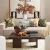 imagePhantoscope Set of 4 New Living Series Leaf Geometric Throw Decorative Velvet Pillow Cover Cushion Cover Christmas Green 18 x 18 inches 45 x 45 cmMustardOlive