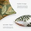 imagePhantoscope Set of 4 New Living Series Leaf Geometric Throw Decorative Velvet Pillow Cover Cushion Cover Christmas Green 18 x 18 inches 45 x 45 cmMustardOlive