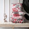 imagePhantoscope Set of 4 New Living Series Leaf Geometric Throw Decorative Velvet Pillow Cover Cushion Cover Christmas Green 18 x 18 inches 45 x 45 cmRed