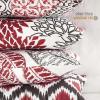 imagePhantoscope Set of 4 New Living Series Leaf Geometric Throw Decorative Velvet Pillow Cover Cushion Cover Christmas Green 18 x 18 inches 45 x 45 cmRed