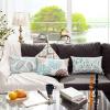 imagePhantoscope Set of 4 New Living Series Leaf Geometric Throw Decorative Velvet Pillow Cover Cushion Cover Christmas Green 18 x 18 inches 45 x 45 cmWater Blue