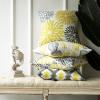 imagePhantoscope Set of 4 New Living Series Leaf Geometric Throw Decorative Velvet Pillow Cover Cushion Cover Christmas Green 18 x 18 inches 45 x 45 cmYellow