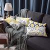 imagePhantoscope Set of 4 New Living Series Leaf Geometric Throw Decorative Velvet Pillow Cover Cushion Cover Christmas Green 18 x 18 inches 45 x 45 cmYellow
