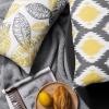 imagePhantoscope Set of 4 New Living Series Leaf Geometric Throw Decorative Velvet Pillow Cover Cushion Cover Christmas Green 18 x 18 inches 45 x 45 cmYellow