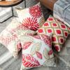 imagePhantoscope Set of 4 New Living Series Leaf Geometric Throw Decorative Velvet Pillow Cover Cushion Cover Christmas Green 18 x 18 inches 45 x 45 cmYellow and Red