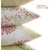 imagePhantoscope Set of 4 New Living Series Leaf Geometric Throw Decorative Velvet Pillow Cover Cushion Cover Christmas Green 18 x 18 inches 45 x 45 cmYellow and Green