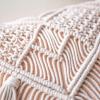 imagePhantoscope 100 Cotton Handmade Crochet Woven Boho Throw Pillow Farmhouse Pillow Insert Included Decorative Cushion for Couch Sofa Off White 18 x 18 inchesPink