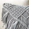 imagePhantoscope 100 Cotton Handmade Crochet Woven Boho Throw Pillow Farmhouse Pillow Insert Included Decorative Cushion for Couch Sofa Off White 18 x 18 inchesLight Grey