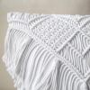 imagePhantoscope 100 Cotton Handmade Crochet Woven Boho Throw Pillow Farmhouse Pillow Insert Included Decorative Cushion for Couch Sofa Off White 18 x 18 inchesPure White