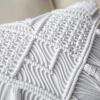 imagePhantoscope 100 Cotton Handmade Crochet Woven Boho Throw Pillow Farmhouse Pillow Insert Included Decorative Cushion for Couch Sofa Off White 18 x 18 inchesPure White