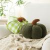 imagePhantoscope Teddy Fleece Pumpkin Throw Pillows Ultra Soft Sherpa Decorative Cute 3D Shaped Cushion Army Green 6 x 12 inchesArmy Green
