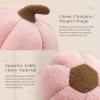 imagePhantoscope Teddy Fleece Pumpkin Throw Pillows Ultra Soft Sherpa Decorative Cute 3D Shaped Cushion Army Green 6 x 12 inchesBlush Pink