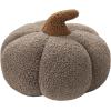 imagePhantoscope Teddy Fleece Pumpkin Throw Pillows Ultra Soft Sherpa Decorative Cute 3D Shaped Cushion Army Green 6 x 12 inchesDark Brown