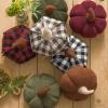 imagePhantoscope Teddy Fleece Pumpkin Throw Pillows Ultra Soft Sherpa Decorative Cute 3D Shaped Cushion Army Green 6 x 12 inchesDark Red