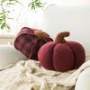 imagePhantoscope Teddy Fleece Pumpkin Throw Pillows Ultra Soft Sherpa Decorative Cute 3D Shaped Cushion Army Green 6 x 12 inchesDark Red