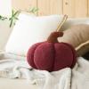 imagePhantoscope Teddy Fleece Pumpkin Throw Pillows Ultra Soft Sherpa Decorative Cute 3D Shaped Cushion Army Green 6 x 12 inchesDark Red