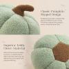 imagePhantoscope Teddy Fleece Pumpkin Throw Pillows Ultra Soft Sherpa Decorative Cute 3D Shaped Cushion Army Green 6 x 12 inchesSage Green